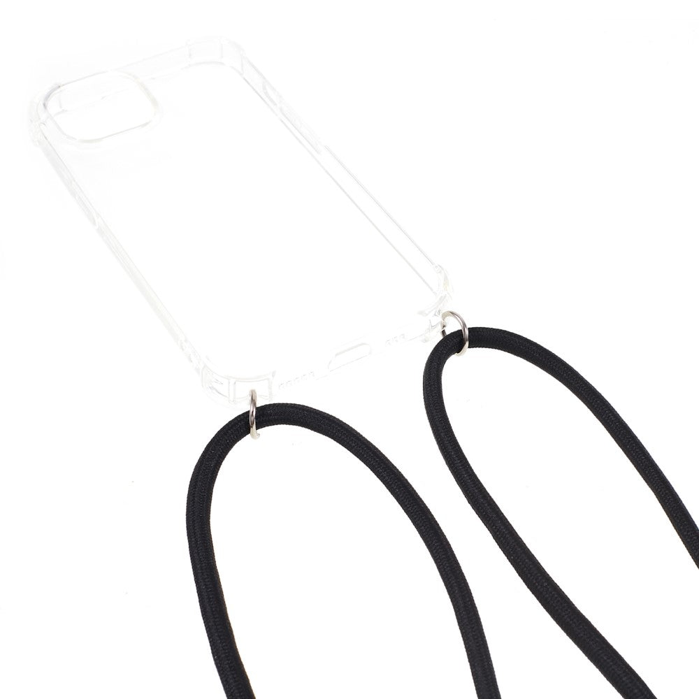Anti-shock Back Cover voor de iPhone 15 Plus Transparant met Koord