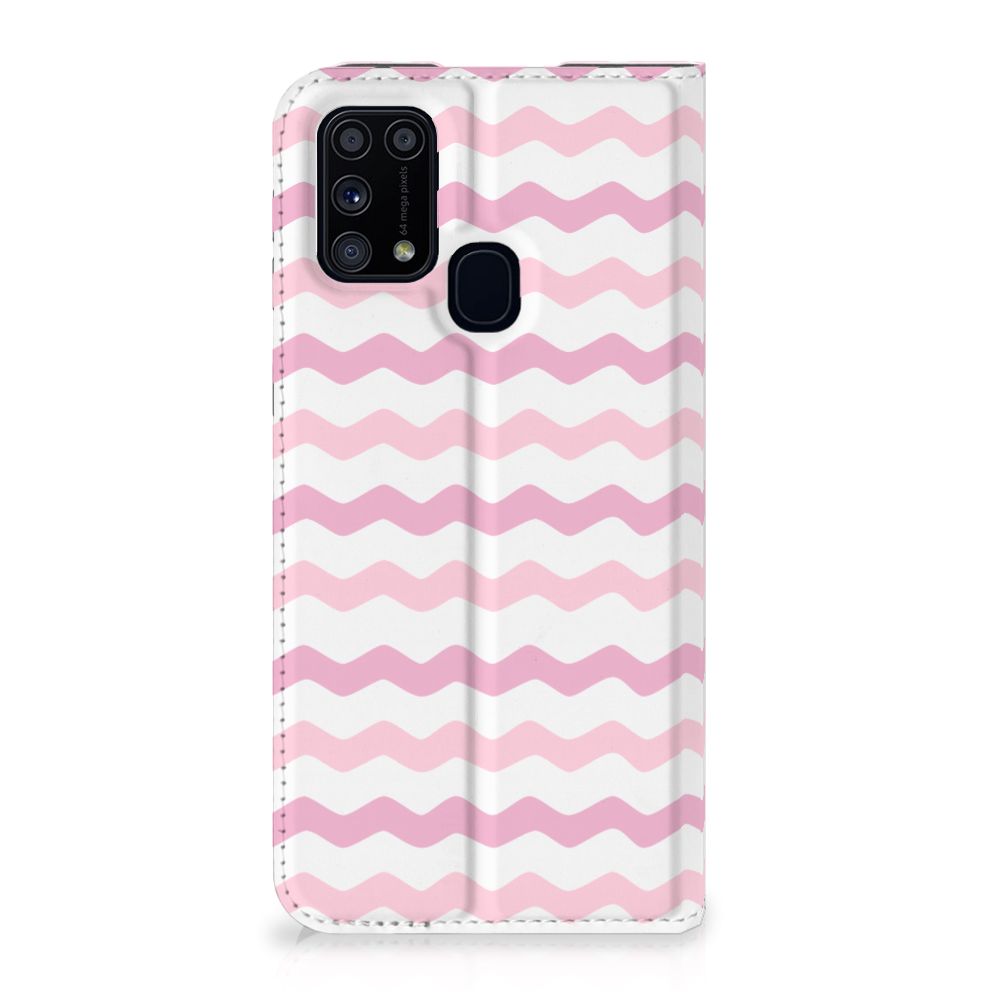 Samsung Galaxy M31 Hoesje met Magneet Waves Roze - B2C Telecom