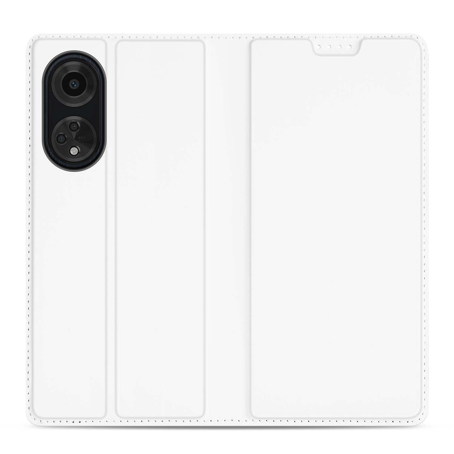 Stand Case Hoesje voor de OPPO A98 5G Wit met Pashouder