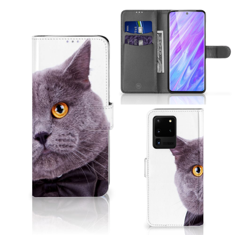 Samsung Galaxy S20 Ultra Telefoonhoesje met Pasjes Kat