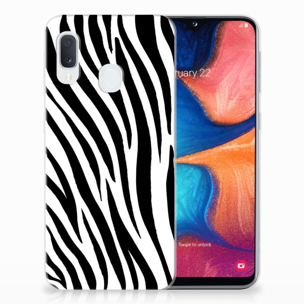 Samsung Galaxy A20e TPU Hoesje Zebra