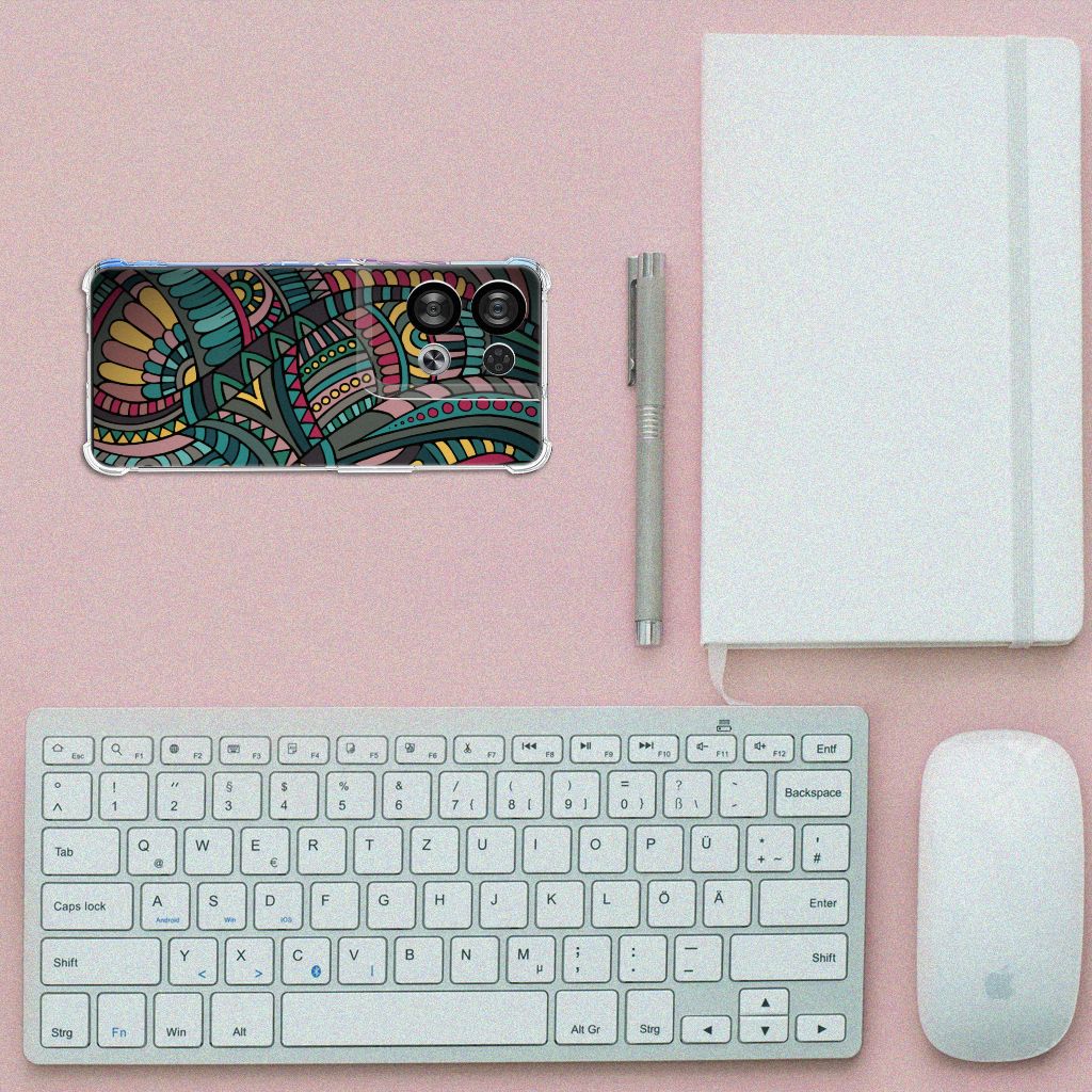 OPPO Reno8 Doorzichtige Silicone Hoesje Aztec B2C Telecom