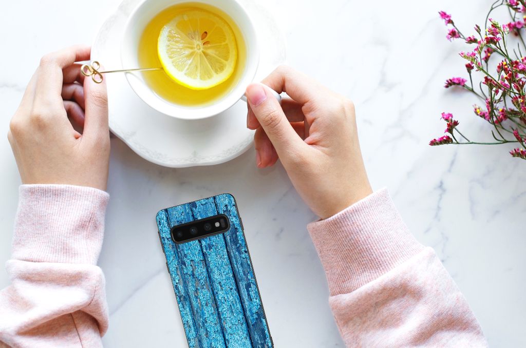 Samsung Galaxy S10 Grip Case Wood Blue B2C Telecom