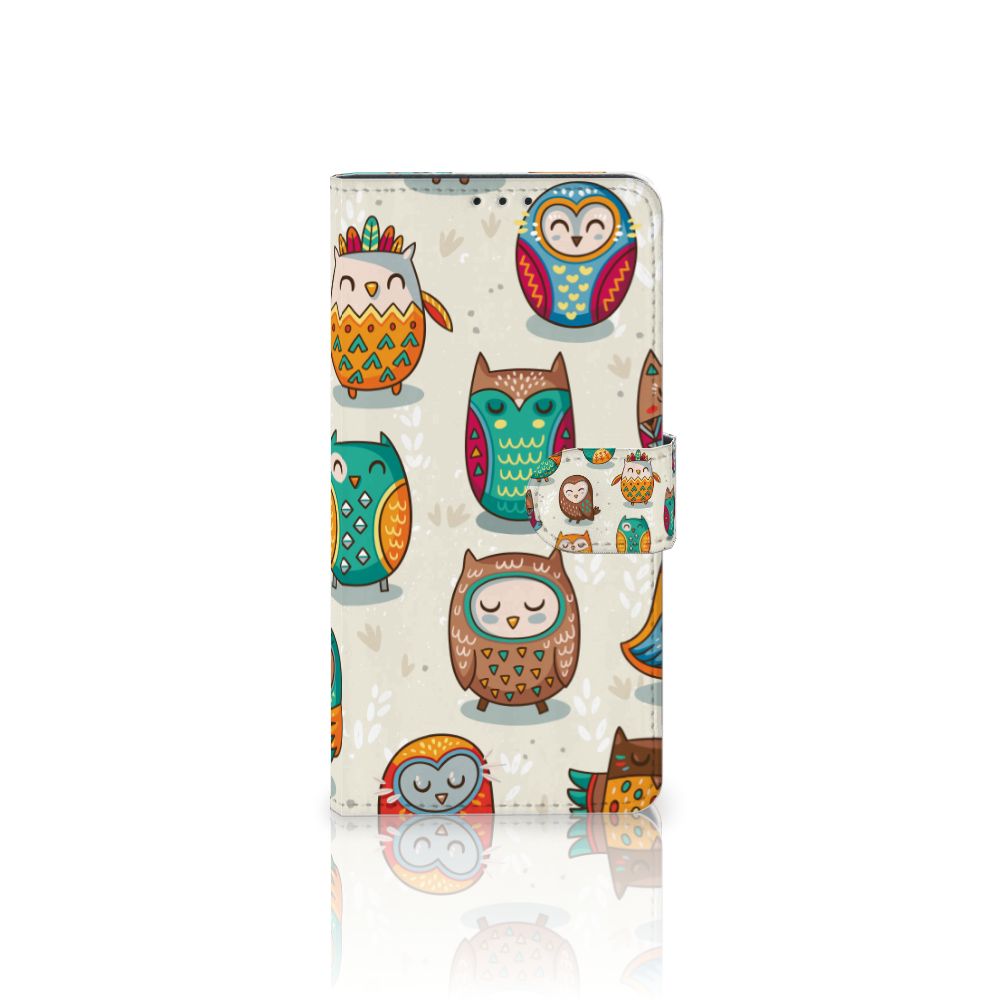 Xiaomi Mi Note 10 Pro Telefoonhoesje met Pasjes Vrolijke Uilen