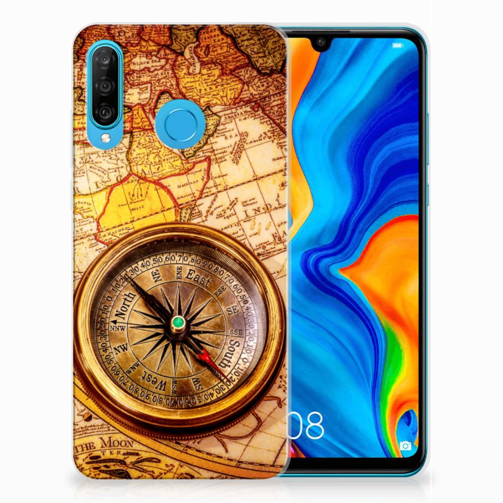 Huawei P30 Lite Siliconen Back Cover Kompas