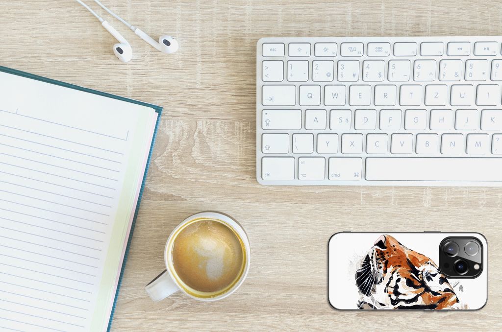Kleurrijke Telefoonhoesje iPhone 14 Pro Watercolor Tiger B2C Telecom