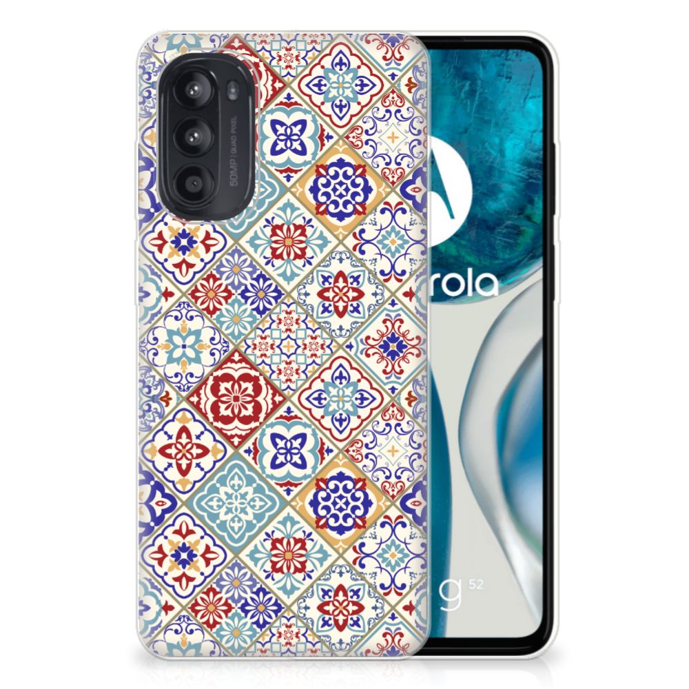 Motorola Moto G52/G82 TPU Siliconen Hoesje Tiles Color