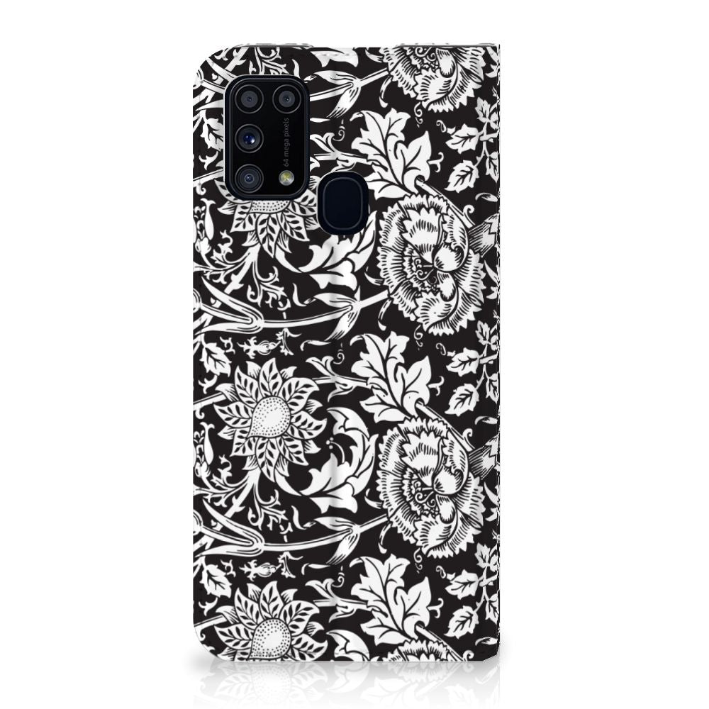 Samsung Galaxy M31 Smart Cover Black Flowers - B2C Telecom