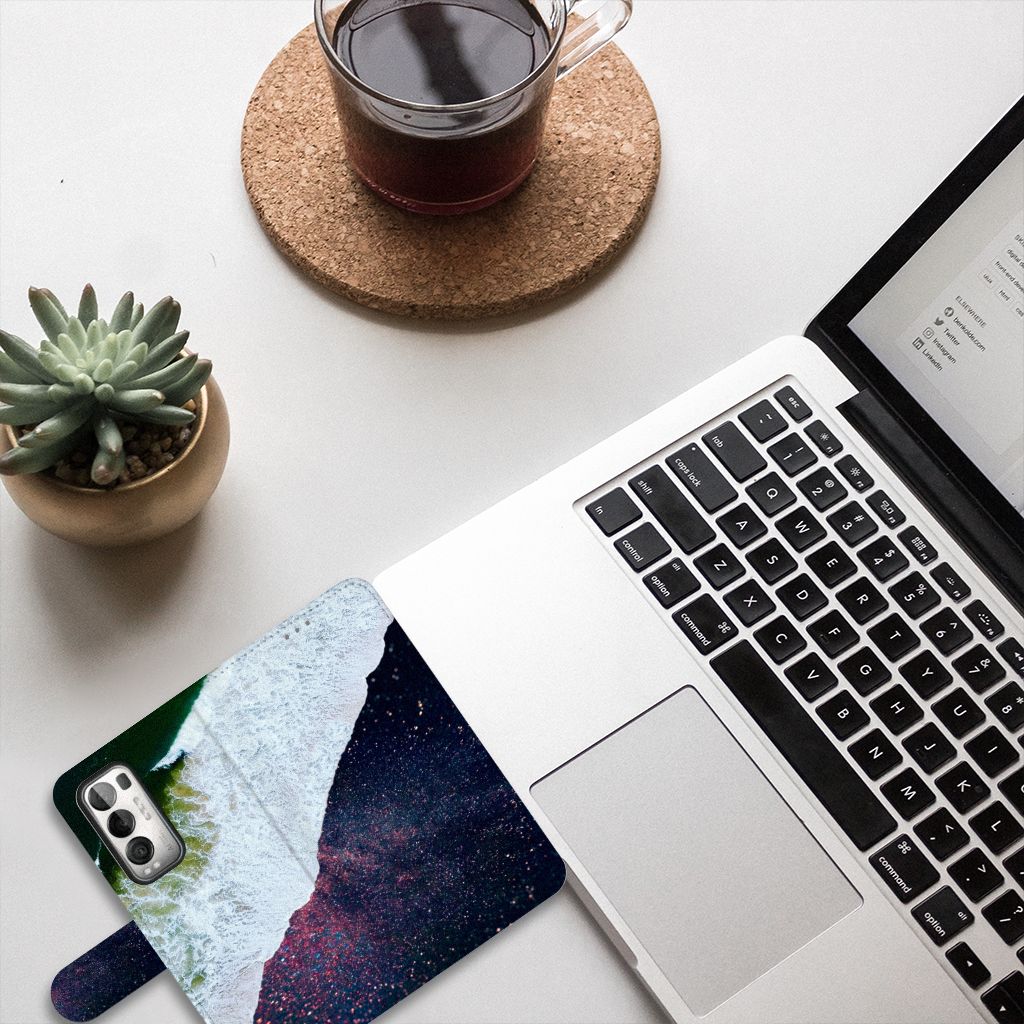 OPPO Find X3 Neo 5G Book Case Sea in Space