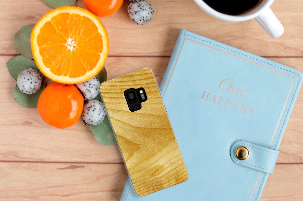 Samsung Galaxy S9 Bumper Hoesje Licht Hout