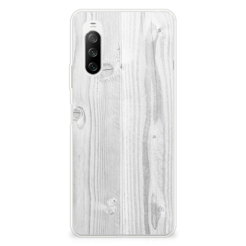 Sony Xperia 10 III Bumper Hoesje White Wood