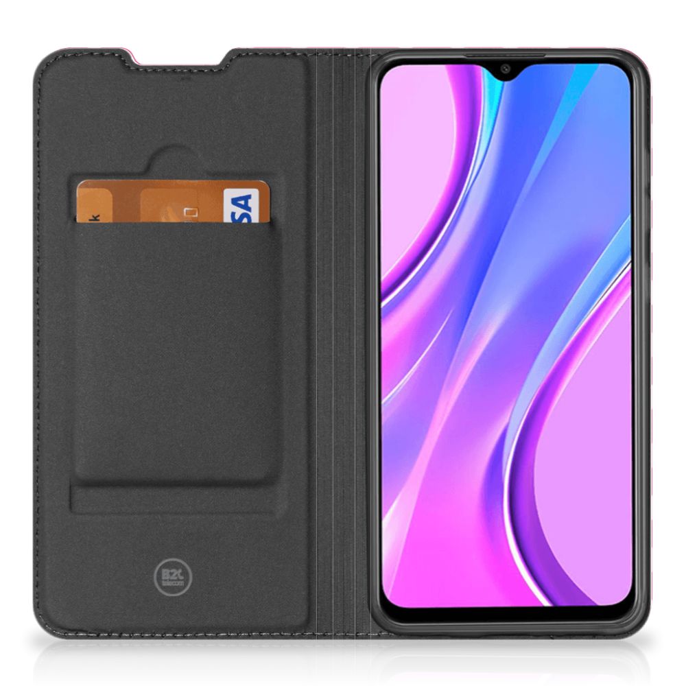 Xiaomi Redmi 9 Hoesje met Magneet Waves Pink