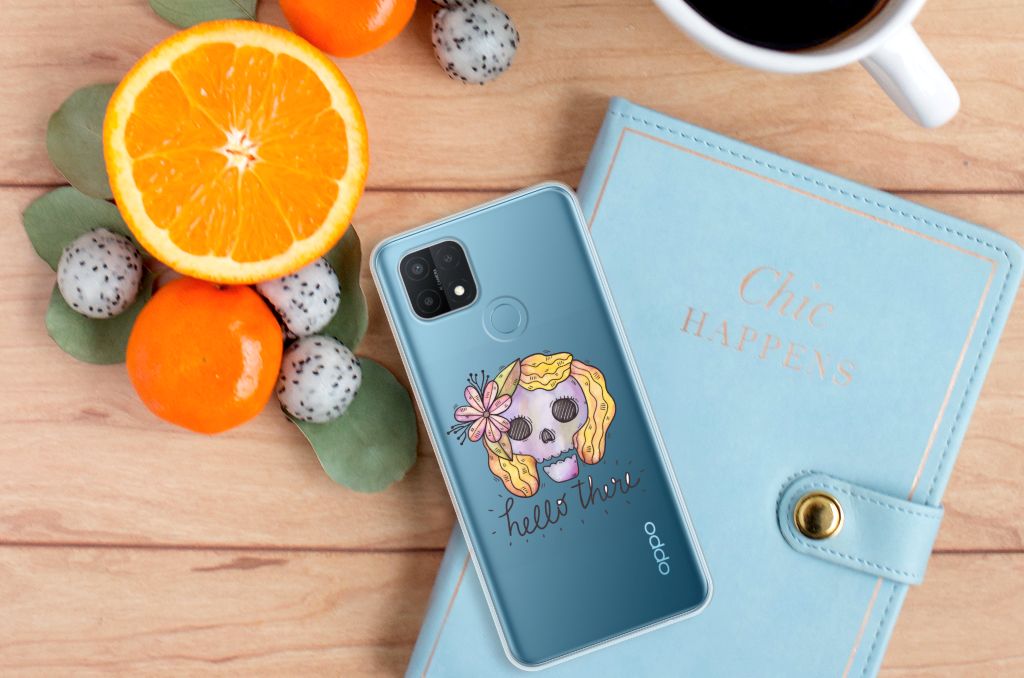 Silicone Back Case OPPO A15 Boho Skull B2C Telecom