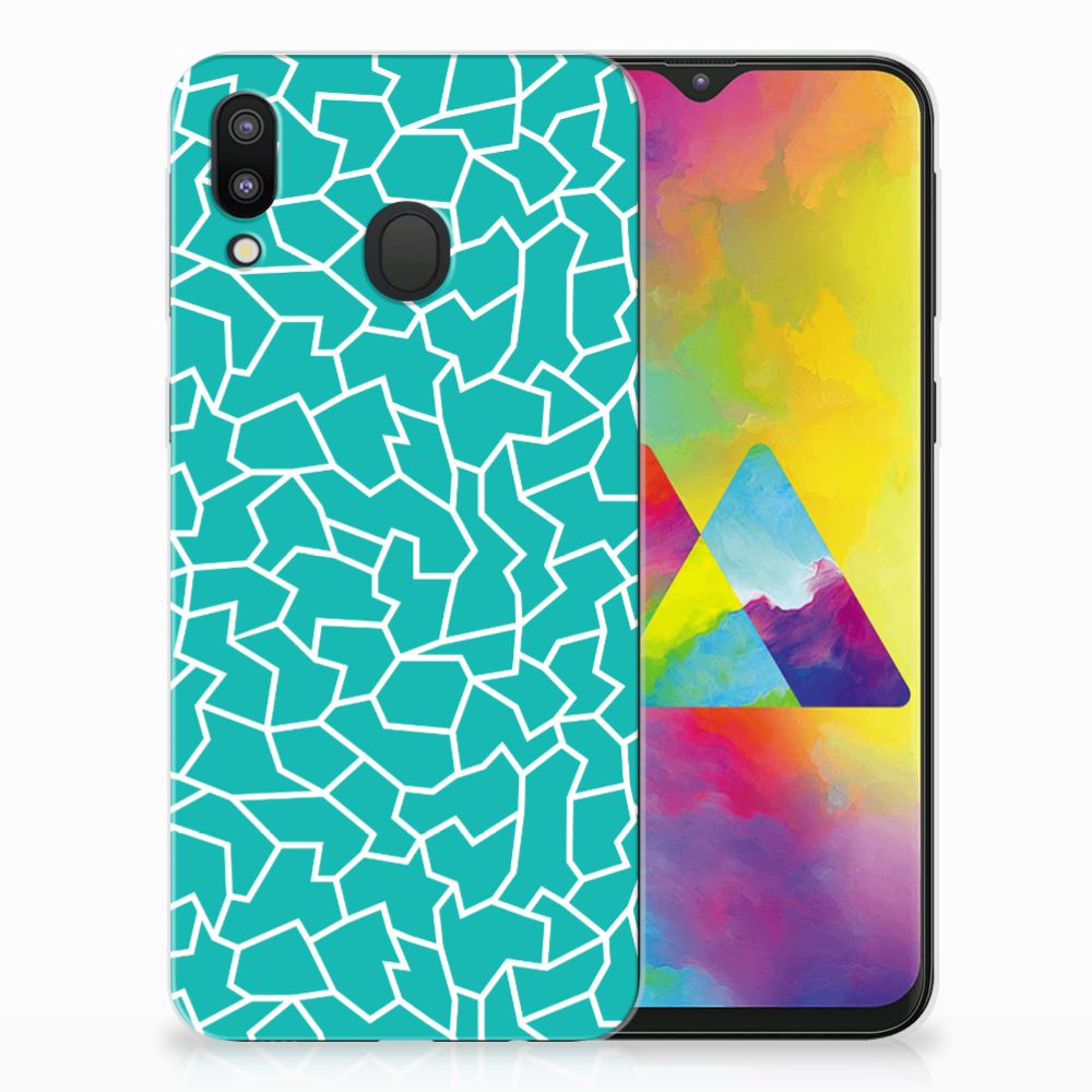 Samsung Galaxy M20 (Power) Hoesje maken Cracks Blue
