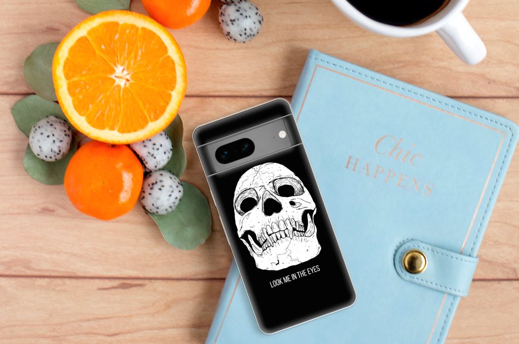 Silicone Back Case Google Pixel 7 Skull Eyes