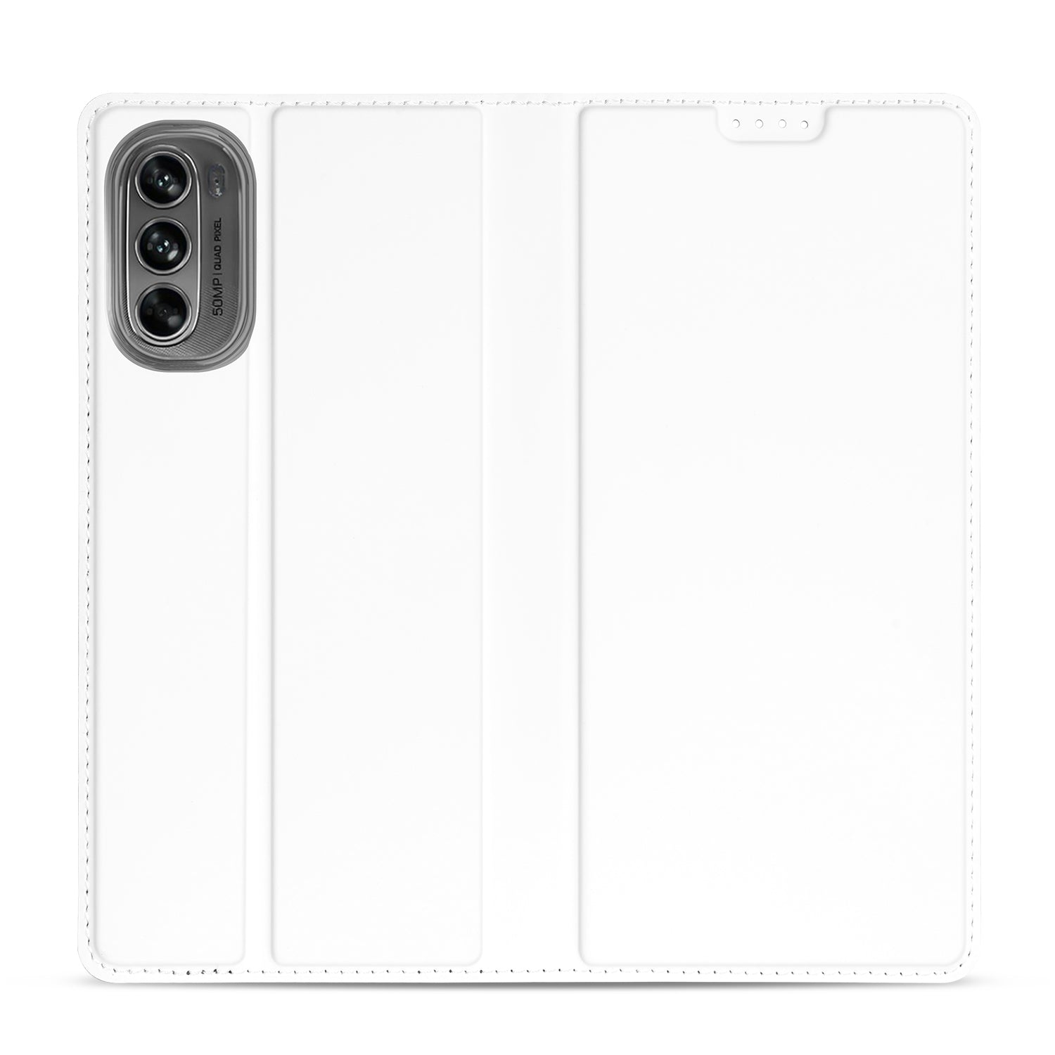 Stand Case Hoesje Geschikt voor de Motorola Moto G62 5G Wit met Pashouder