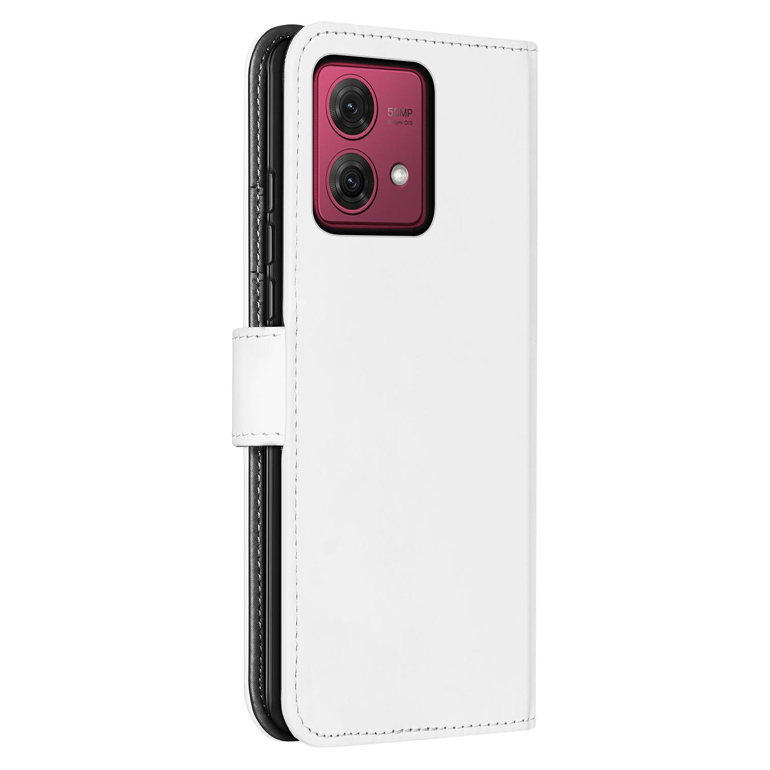 Book Case Telefoonhoesje Geschikt voor Motorola Moto G84 Wit met Pasjeshouder