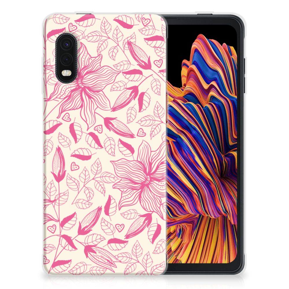 Samsung Xcover Pro TPU Case Pink Flowers