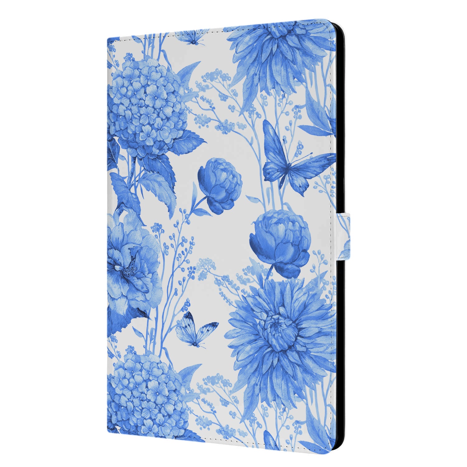 Uniek Nokia T20 Tablethoesje met Stand - Flowers Blue Design | B2C Telecom