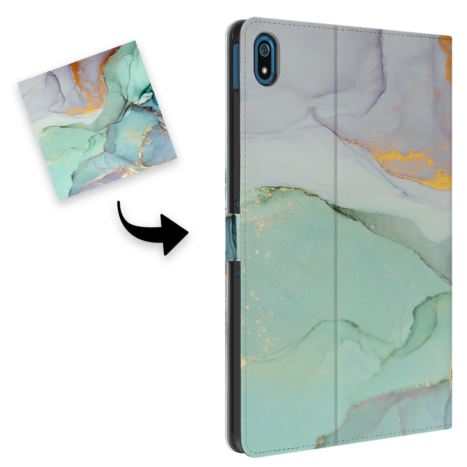 Uniek Nokia T20 Tablethoesje met Stand - Watercolor Mix Design | B2C Telecom