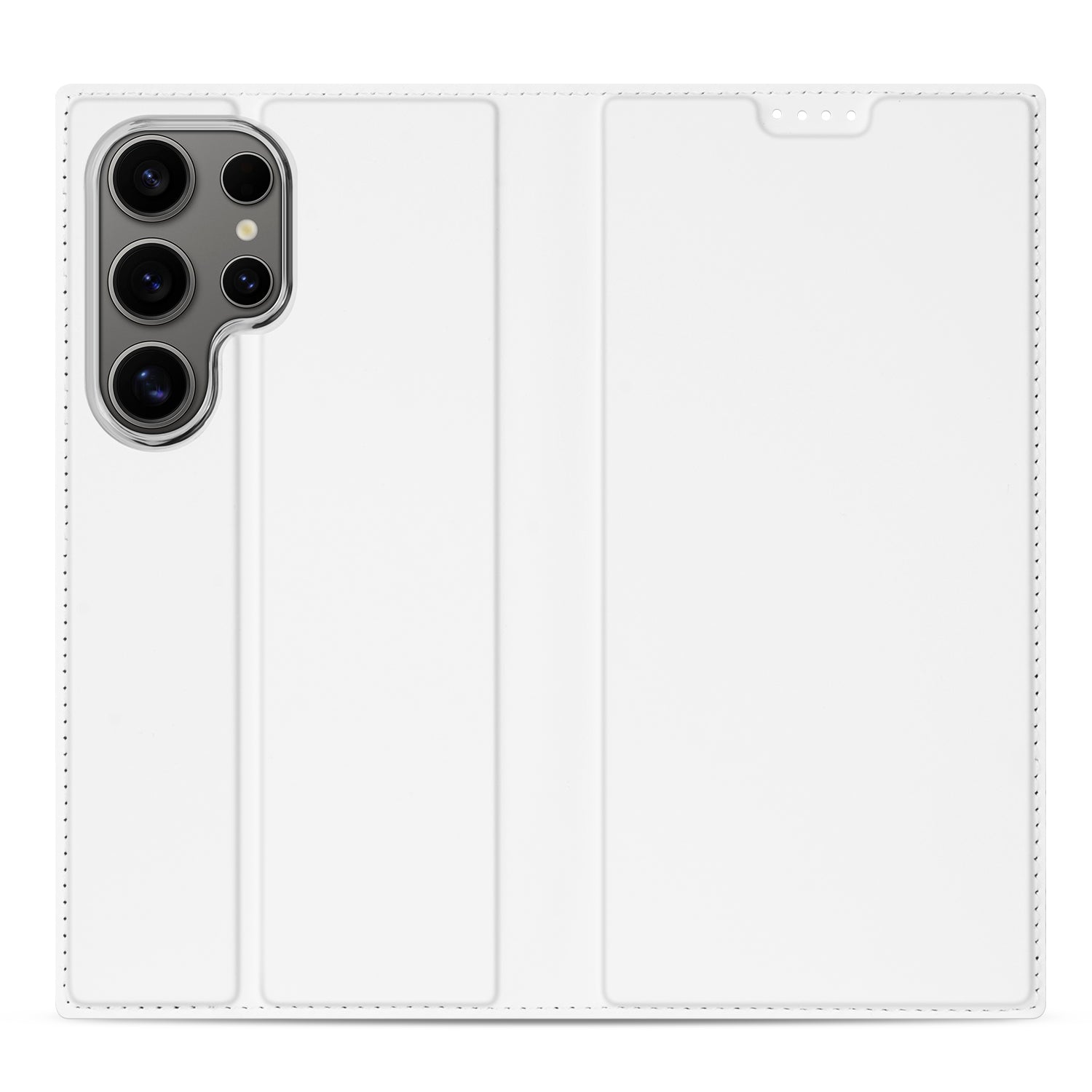 Stand Case Hoesje Samsung Galaxy S24 Ultra Wit met Pashouder