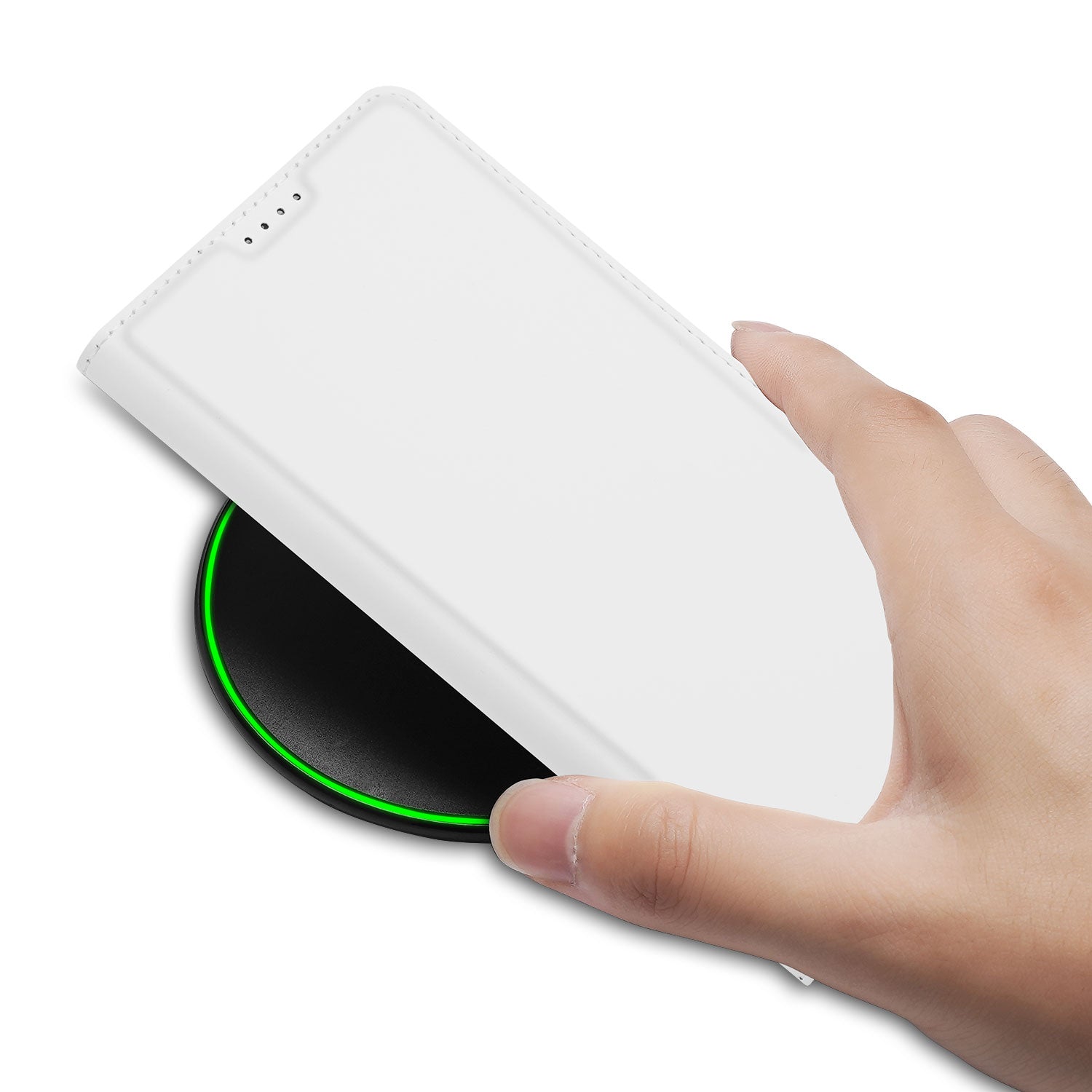 Stand Case Hoesje Samsung Galaxy S23 FE Wit met Pashouder