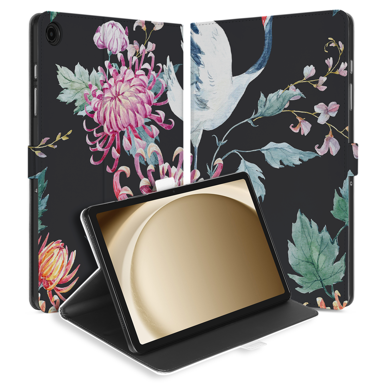 Uniek Samsung Galaxy Tab A9 Plus Tablethoesje Bird Flower Design | B2C Telecom