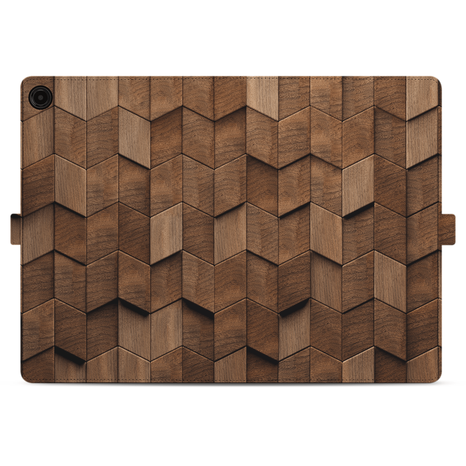 Uniek Samsung Galaxy Tab A9 Plus Tablethoesje Wooden Cubes Design | B2C Telecom