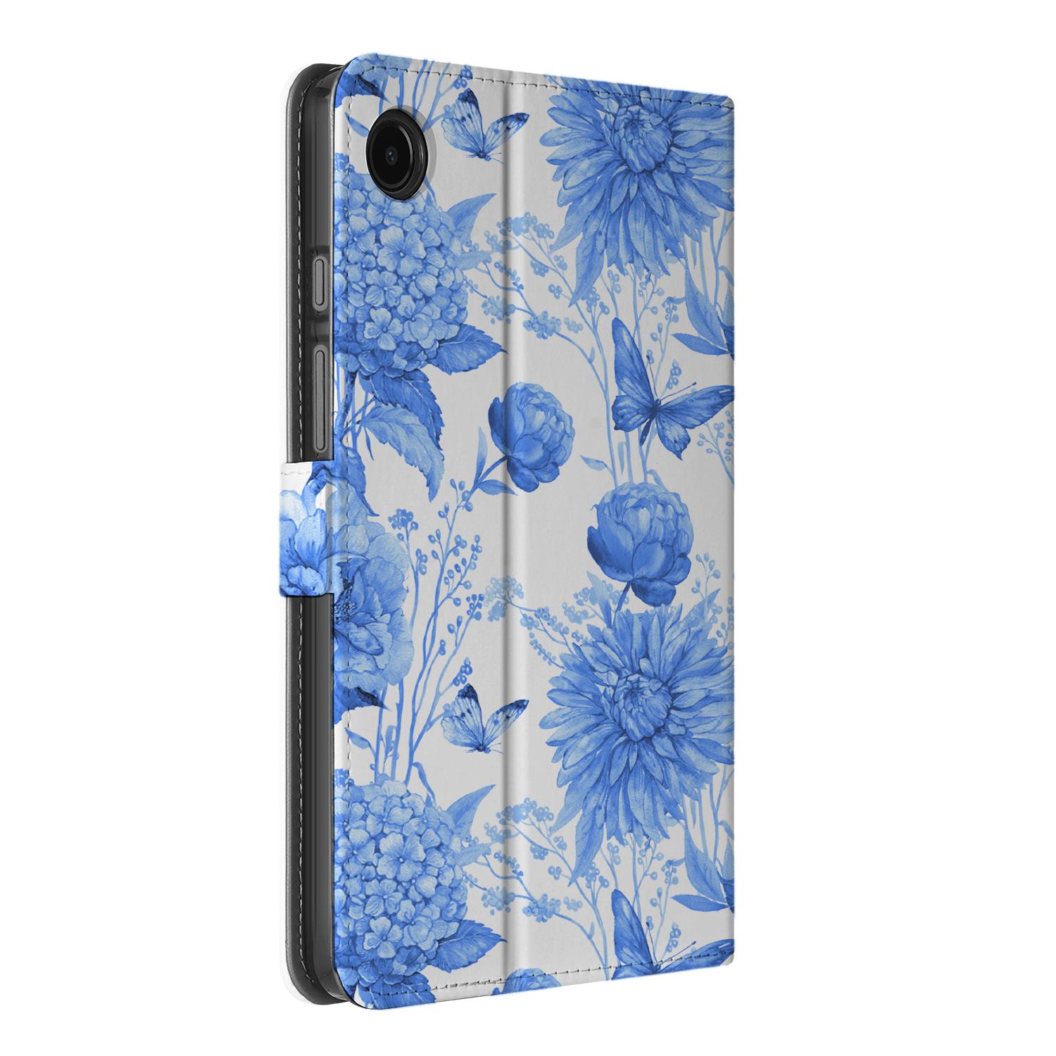 Uniek Samsung Galaxy Tab A9 Tablethoesje Flowers Blue Design | B2C Telecom