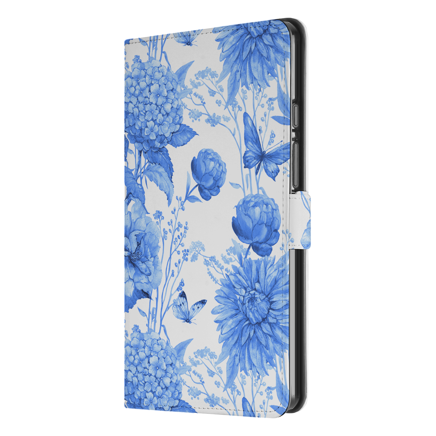 Uniek Samsung Galaxy Tab A9 Tablethoesje Flowers Blue Design | B2C Telecom