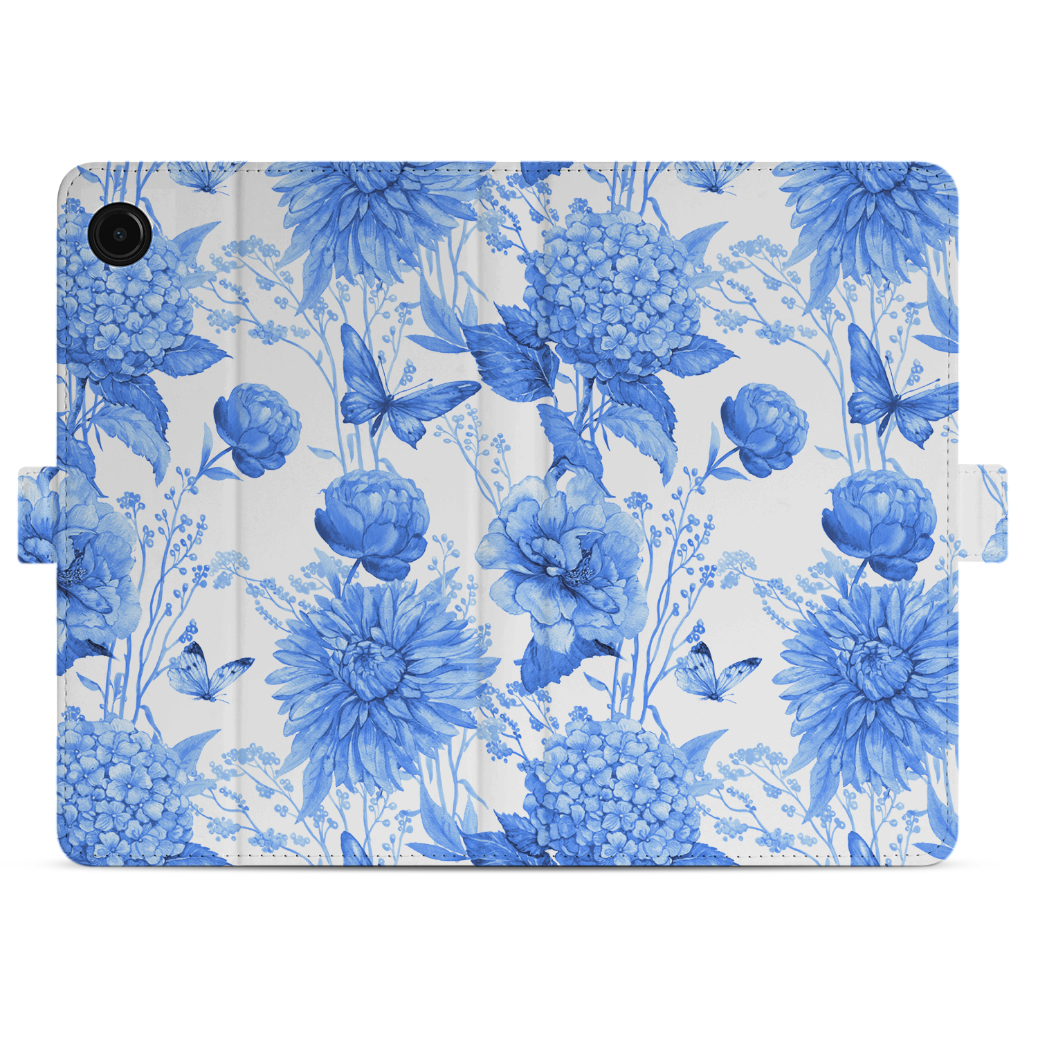 Uniek Samsung Galaxy Tab A9 Tablethoesje Flowers Blue Design | B2C Telecom