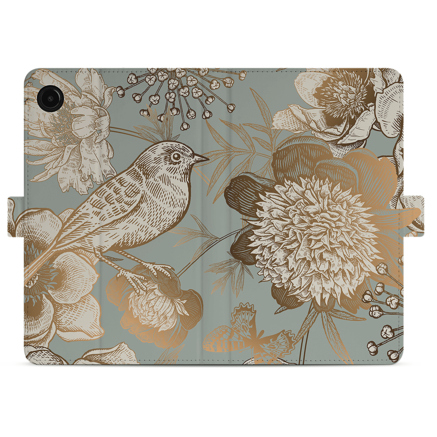 Uniek Samsung Galaxy Tab A9 Tablethoesje Vintage Bird Flowers Design | B2C Telecom