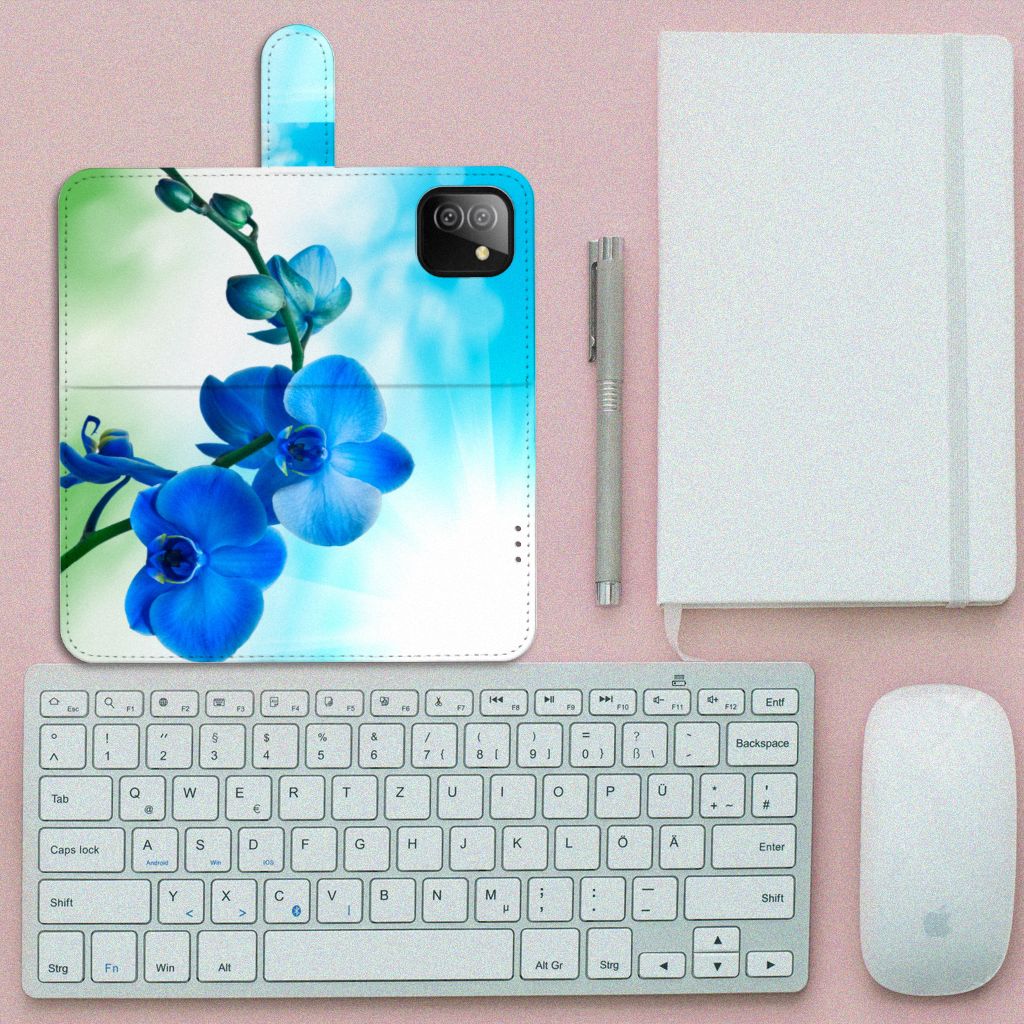 Samsung Galaxy A03 Hoesje Orchidee Blauw - Cadeau voor je Moeder