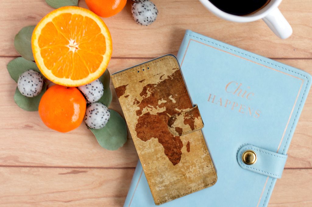OPPO A91 | Reno3 Flip Cover Wereldkaart