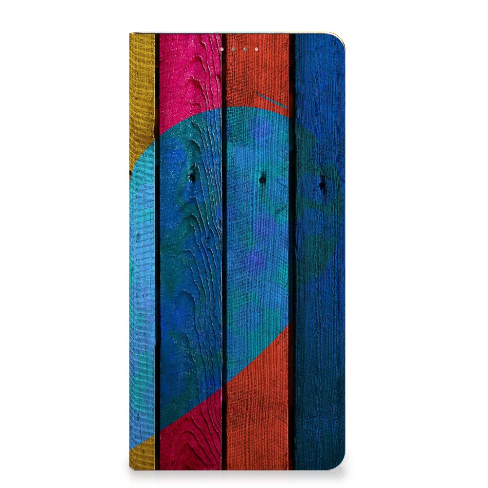 Samsung Galaxy A13 (4G) Book Wallet Case Wood Heart - Cadeau voor je Vriend - B2C Telecom