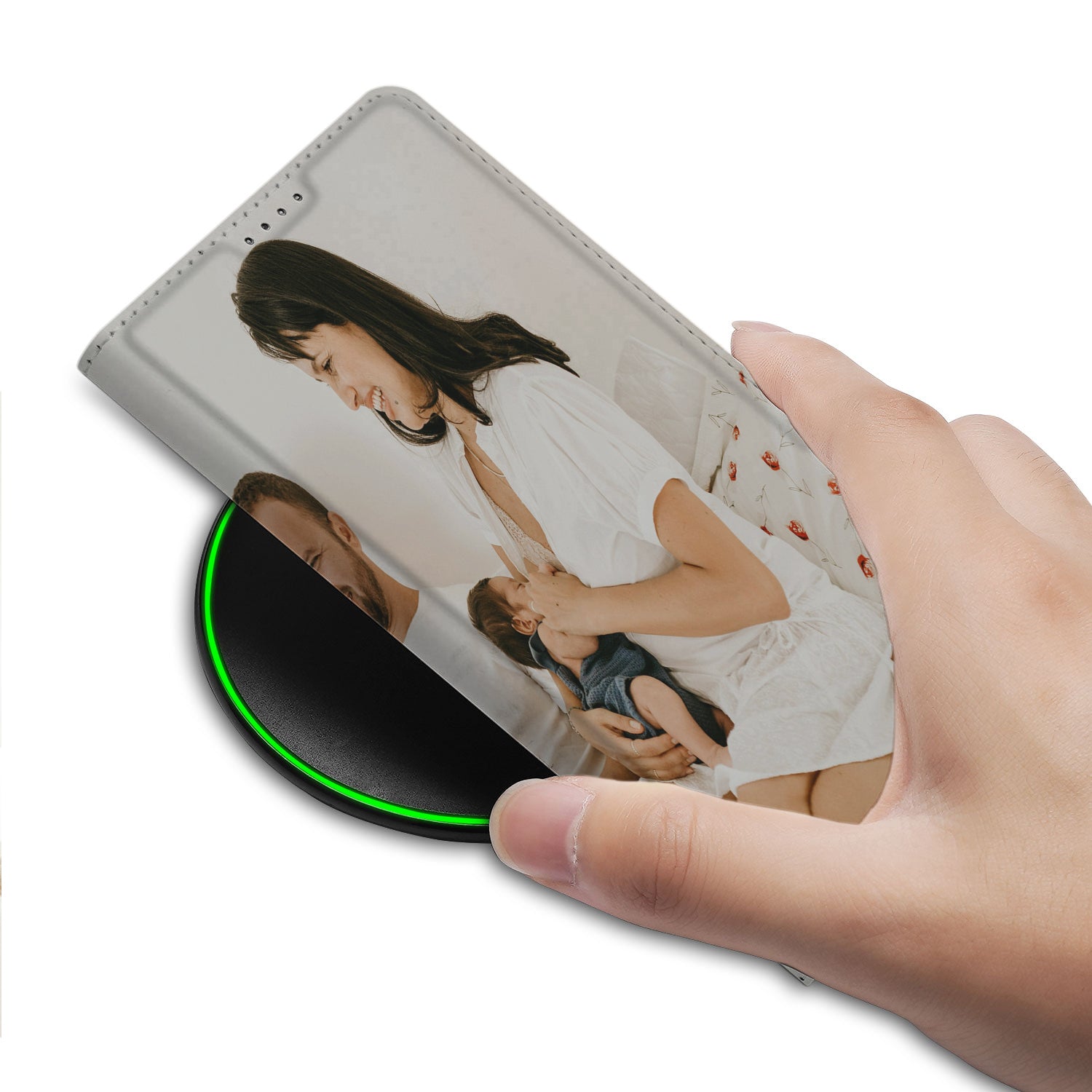 Stand Case Hoesje Maken Samsung Galaxy S24 FE met foto's van gezin en kinderen