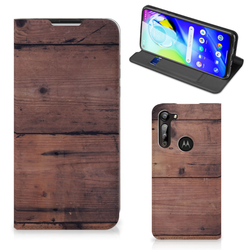 Motorola Moto G8 Power Book Wallet Case Old Wood - B2C Telecom