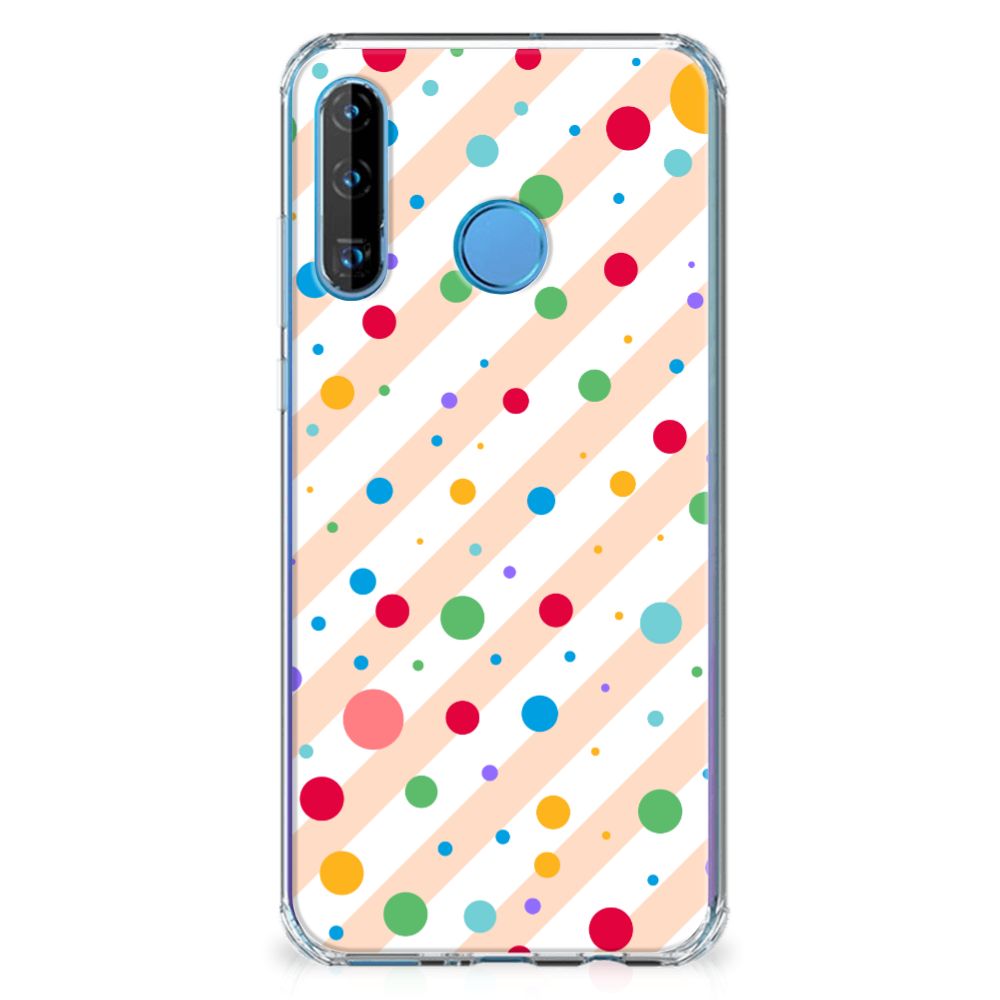 Huawei P30 Lite Doorzichtige Silicone Hoesje Dots