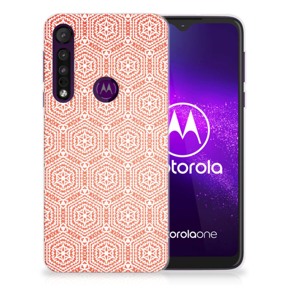 Motorola One Macro TPU bumper Pattern Orange