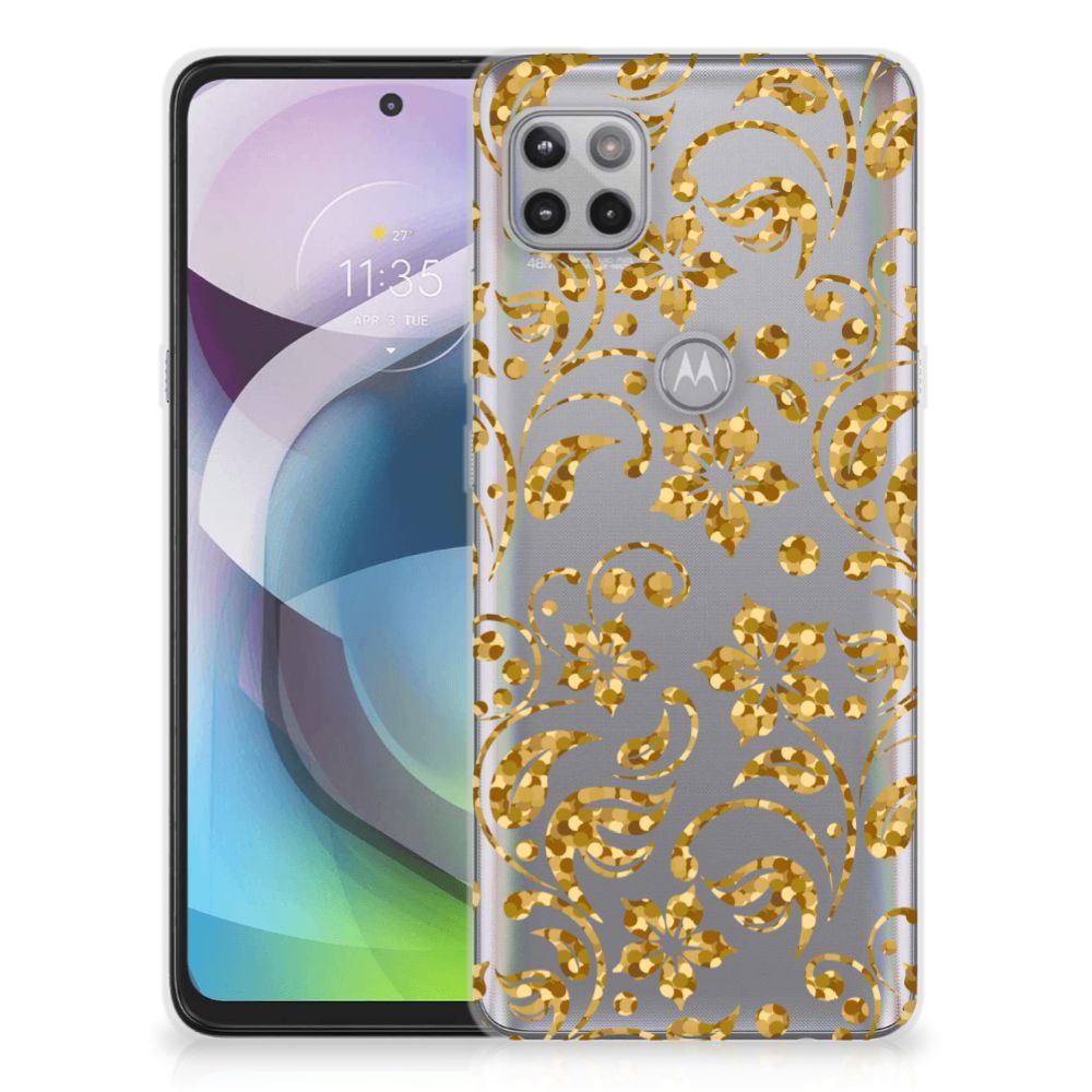 Motorola Moto G 5G TPU Case Gouden Bloemen B2C Telecom