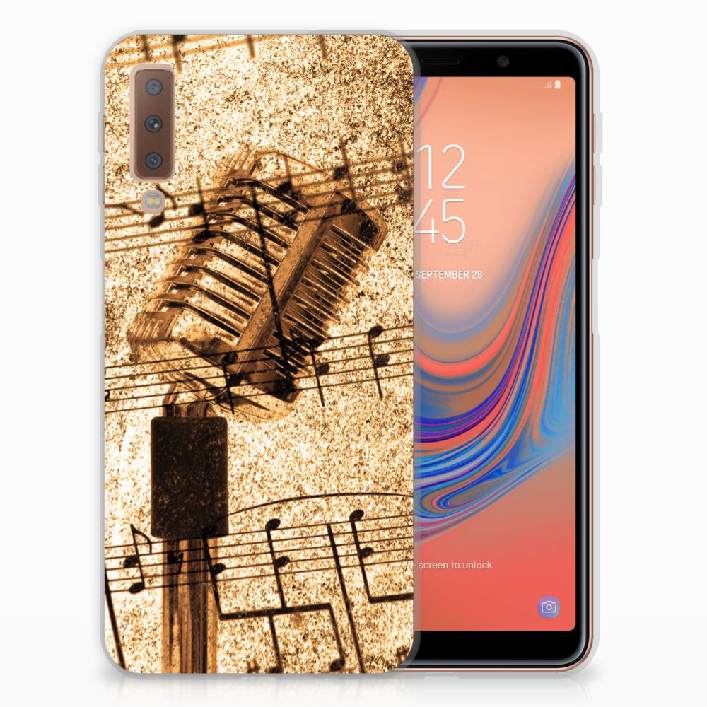 Samsung Galaxy A7 (2018) Siliconen Hoesje met foto Bladmuziek