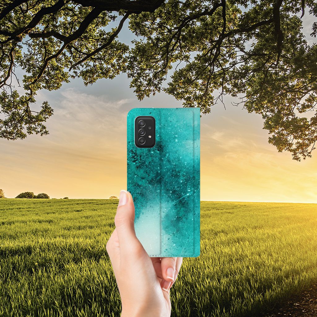 Bookcase Samsung Galaxy A03s Painting Blue - B2C Telecom
