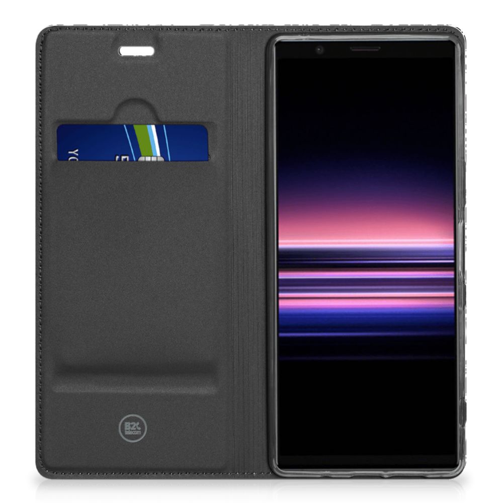 Sony Xperia 5 Smart Cover Black Flowers