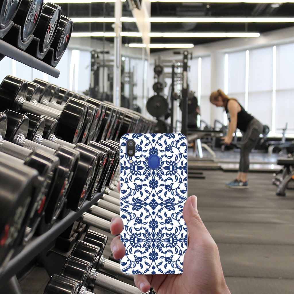 Samsung Galaxy M20 (Power) TPU Case Flower Blue