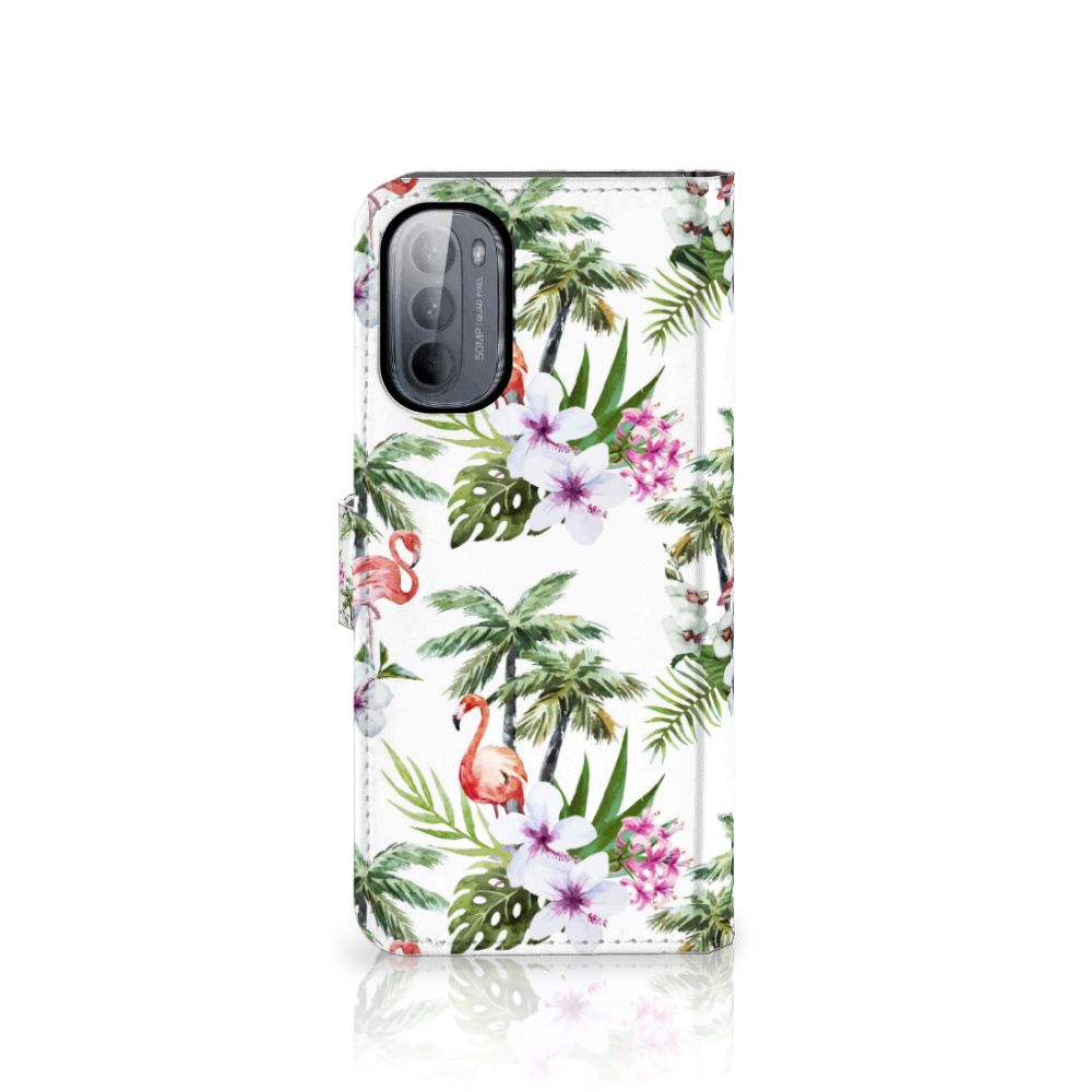 Motorola Moto G31 | G41 Telefoonhoesje met Pasjes Flamingo Palms