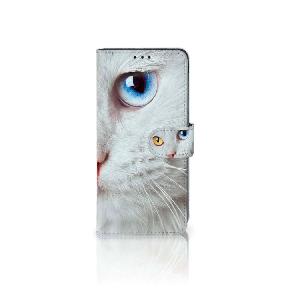 Samsung Galaxy M31 Telefoonhoesje met Pasjes Witte Kat