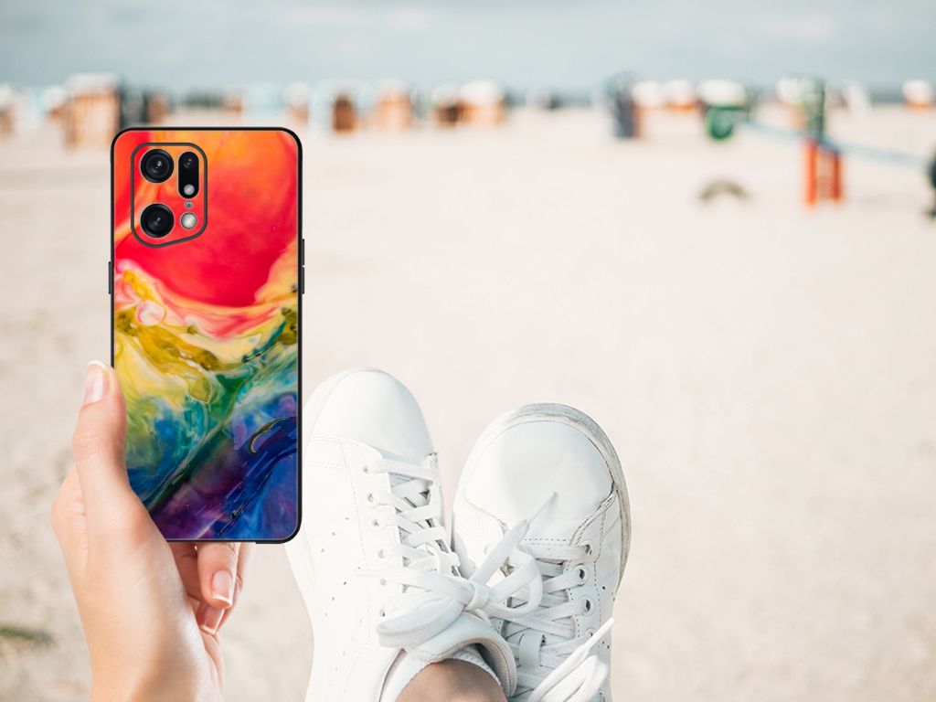 Kleurrijke Telefoonhoesje OPPO Find X5 Pro Watercolor Dark B2C Telecom