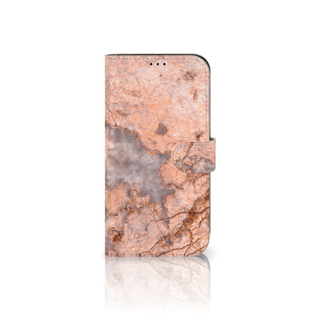 iPhone 13 Pro Max Bookcase Marmer Oranje