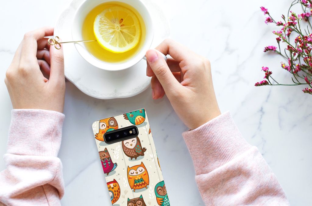 Samsung Galaxy S10 Hoesje maken Vrolijke Uilen