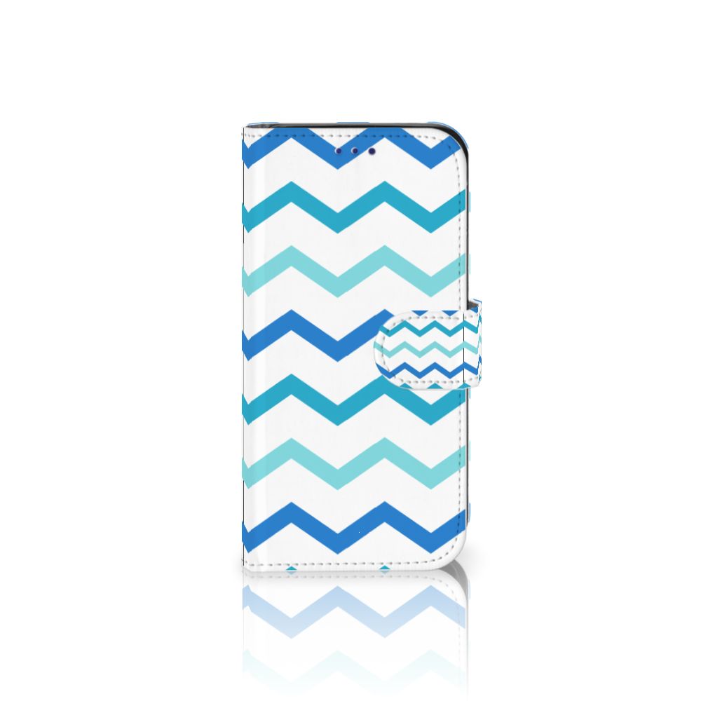 Samsung Galaxy S10e Telefoon Hoesje Zigzag Blauw